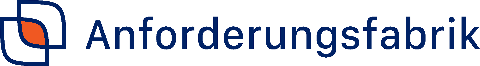 Logo der Anforderungsfabrik in blau und orange