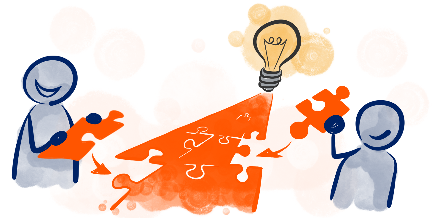 Ein Weg aus Puzzleteilen, die zusammengefügt zu Innovationen führen